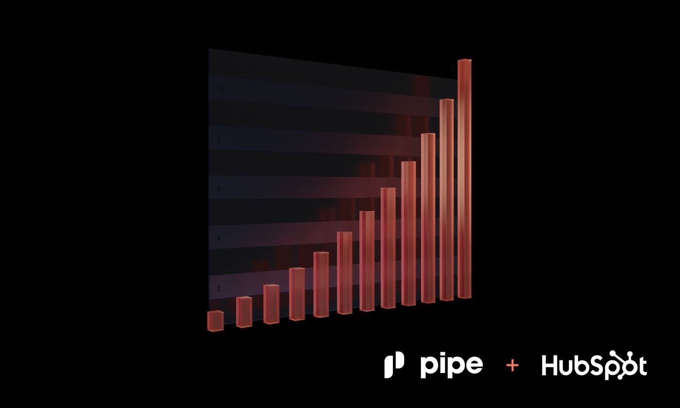 image of chart with Hubspot and Pipe logos